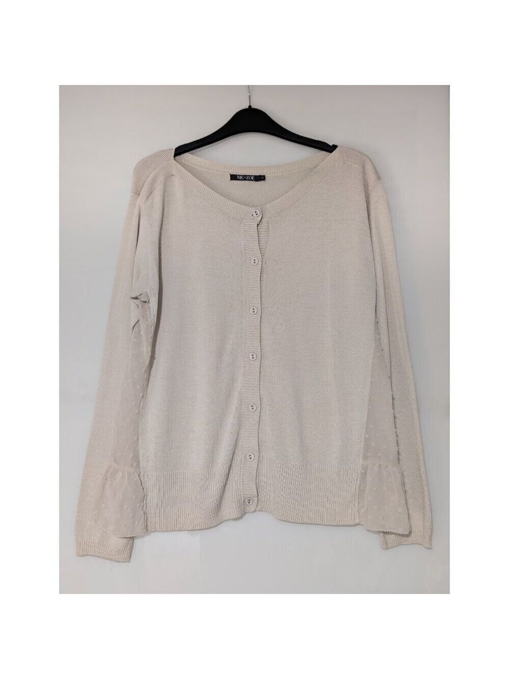 NIC+ZOE  | Side Peplum Cardigan In Cream